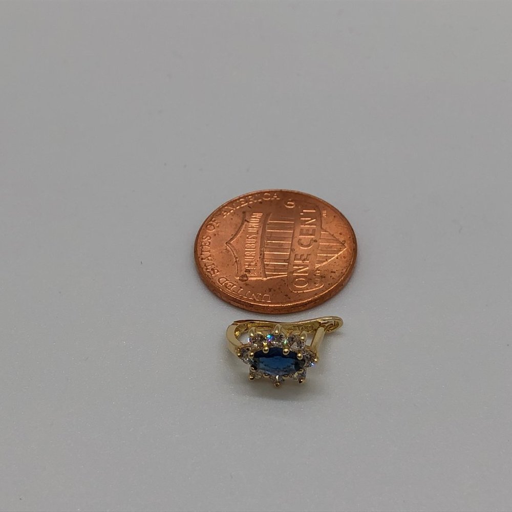 Blue Sapphire & Diamond Accents Earrings 14K gold - Picture 4 of 4